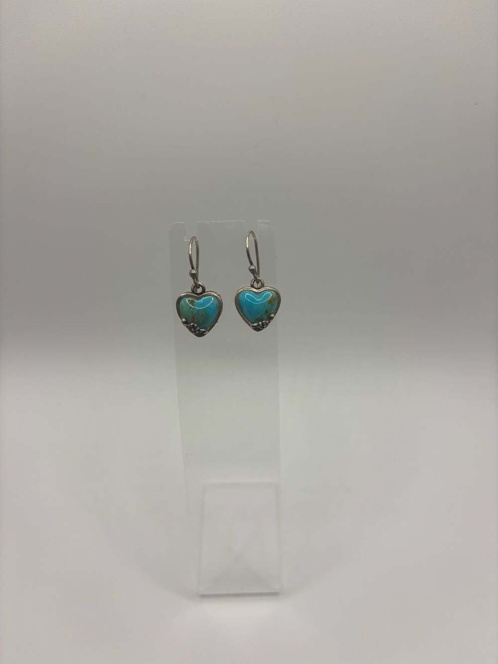 Barse Sterling Silver Turquoise Heart Dangle Earrings